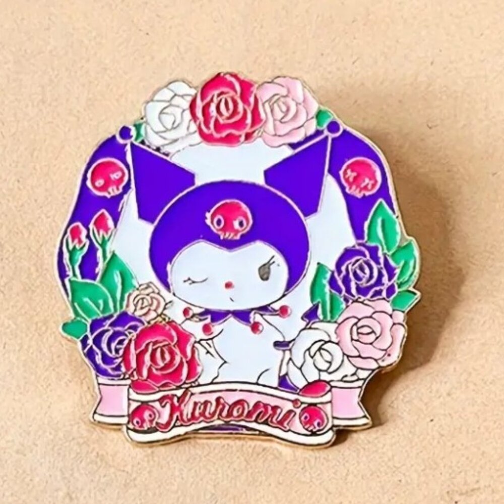 Sanrio Kuromi Enamel Pin Metal Brooch - Picture 2 of 4
